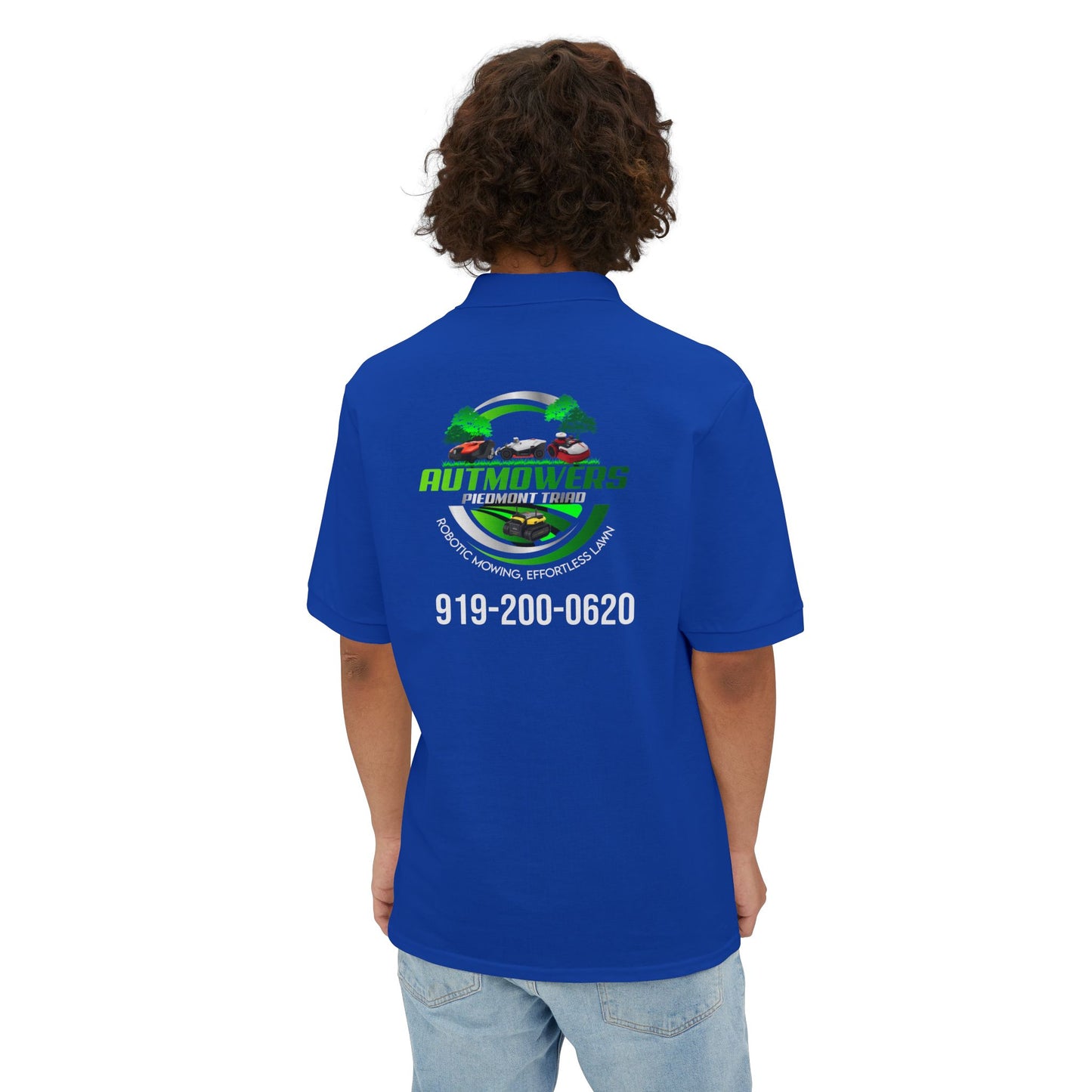 Men's Piqué Polo Shirt - Custom Auto Movers Design