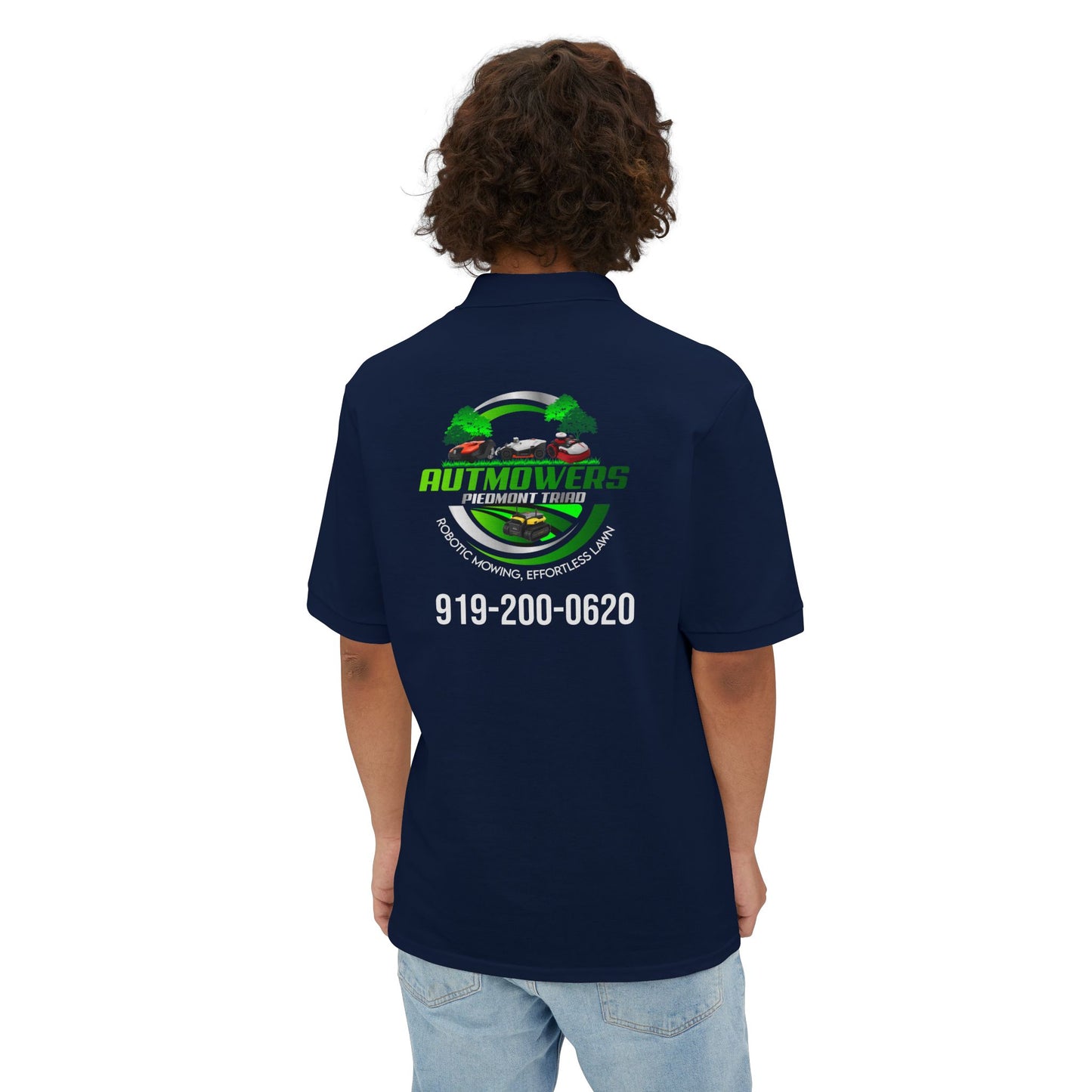 Men's Piqué Polo Shirt - Custom Auto Movers Design