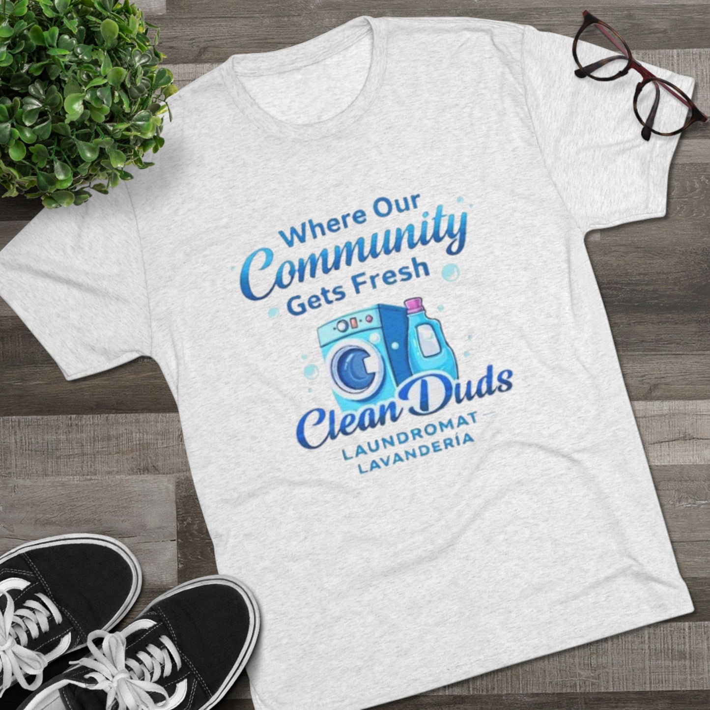 Laundry Company T‑Shirt — "Where Our Community Gets Fresh" Laundromat Tee
