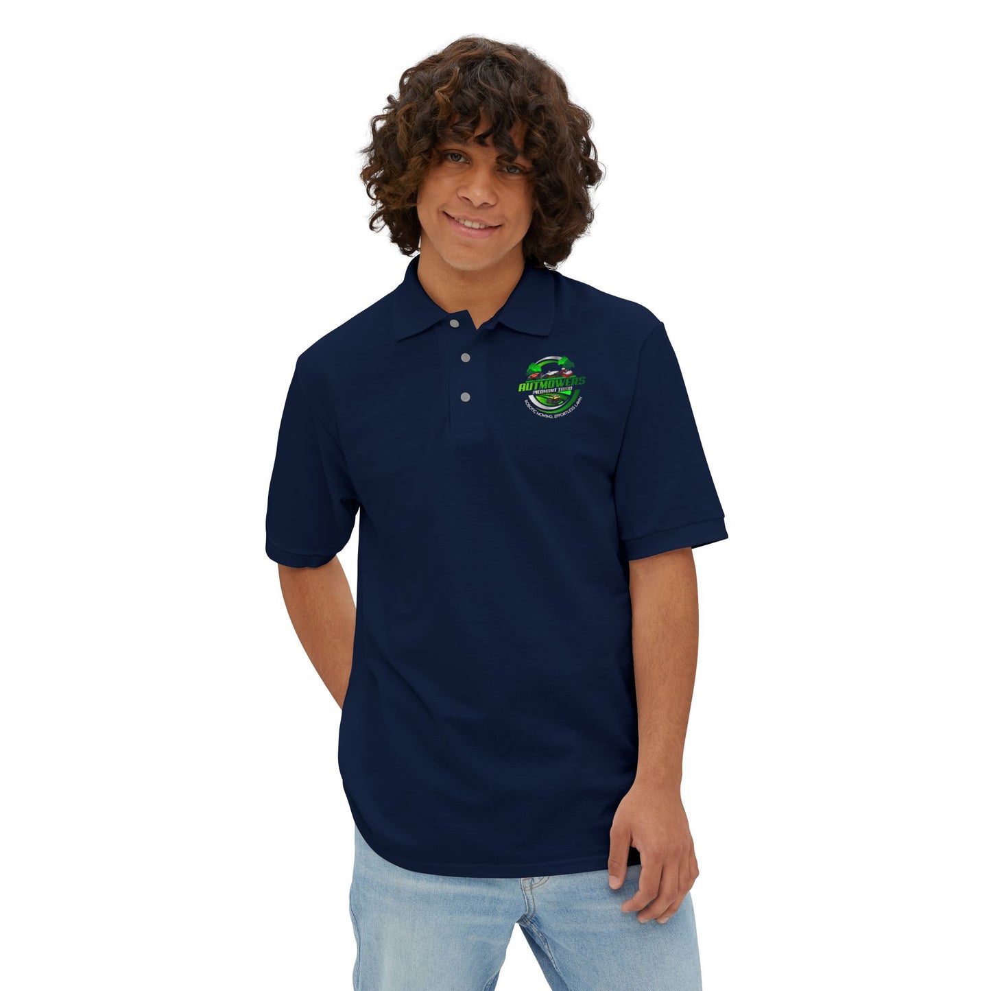 Men's Piqué Polo Shirt - Custom Auto Movers Design