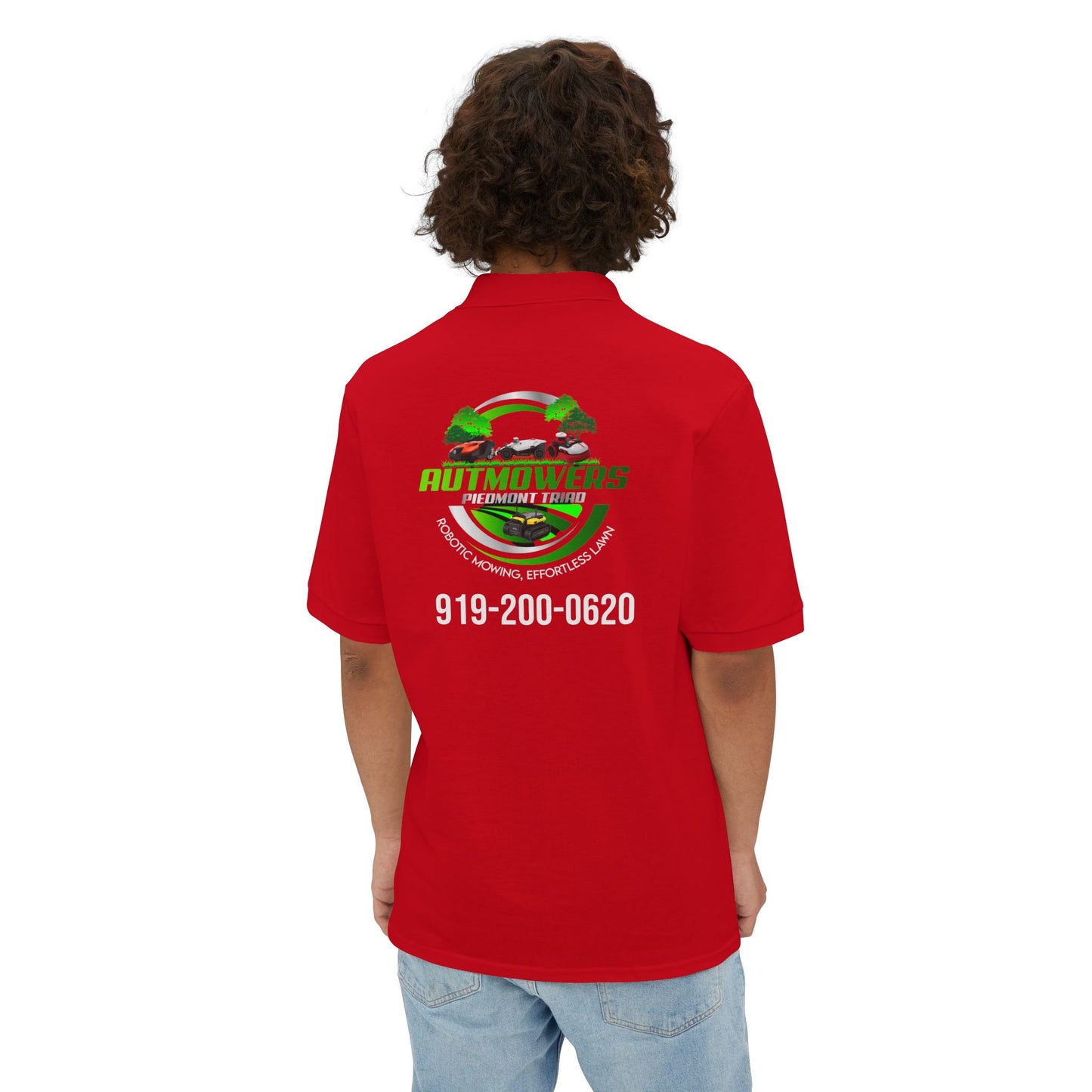 Men's Piqué Polo Shirt - Custom Auto Movers Design