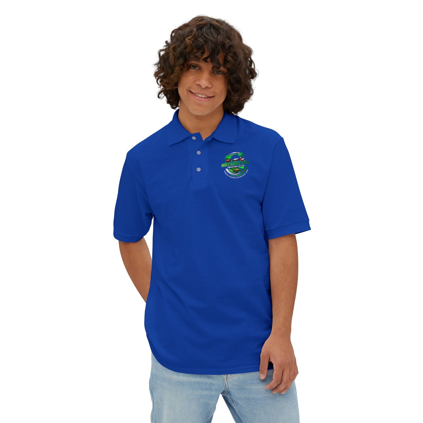 Men's Piqué Polo Shirt - Custom Auto Movers Design