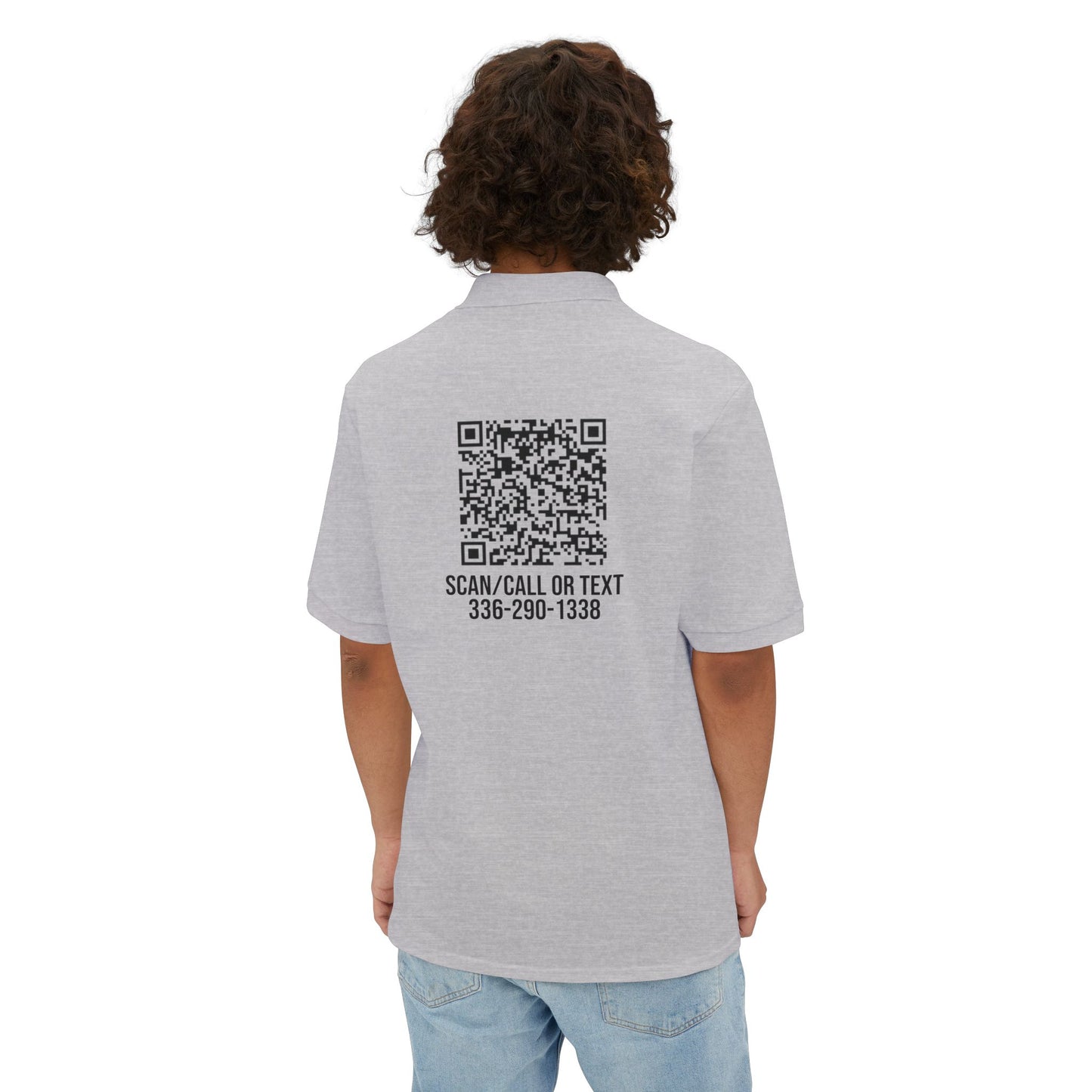 Men&#39;s Piqué Polo with QR Code - Smart Casual Wear for Everyday Use