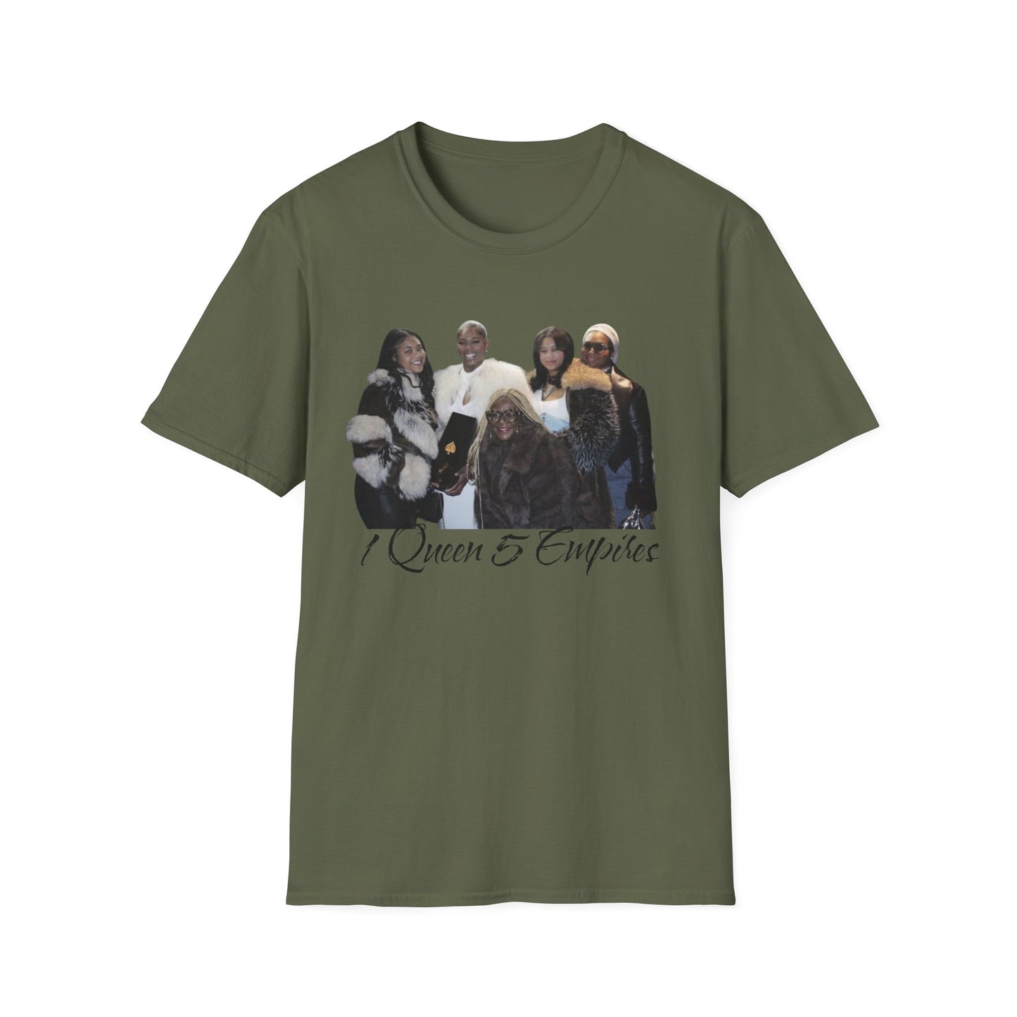 T-Shirt — "7 Queens 5 Empires" Graphic Tee | Empowerment Crew Portrait