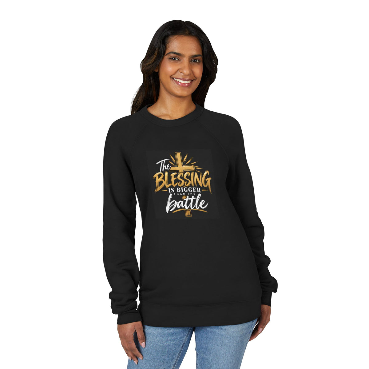 Sweatshirt — "The Blessing Is Bigger Than The Battle" Christian Crewneck